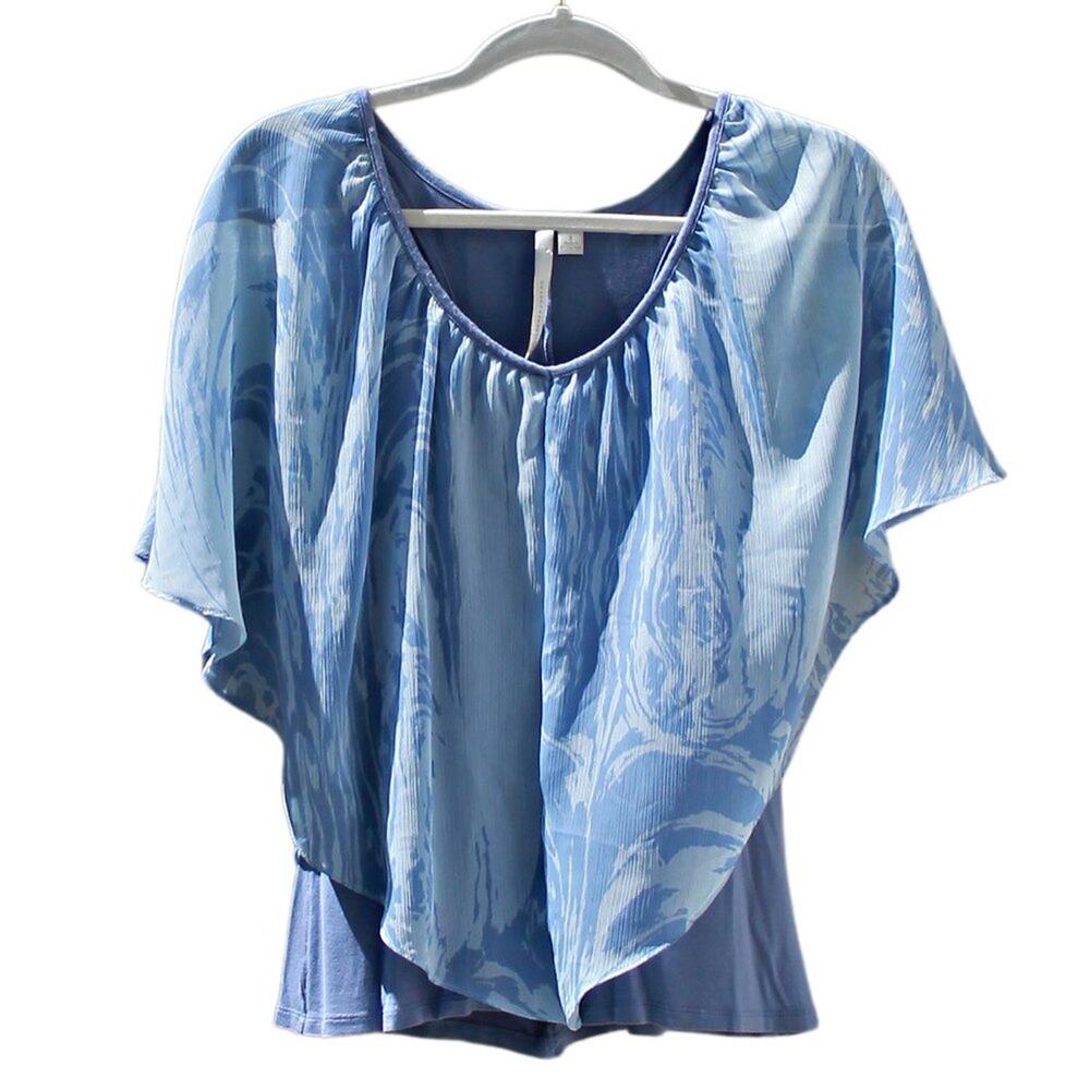 Lauren Conrad Women's Layered Sheer Top Poncho Overlay Size Small